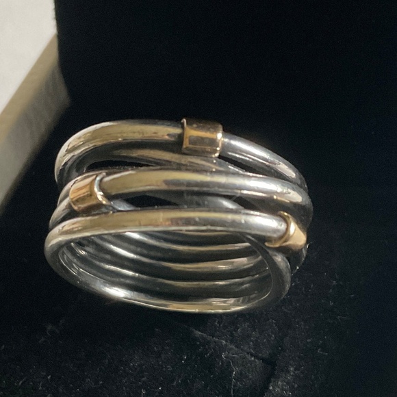 Pandora Silver and Gold Intertwined Ring - Picture 7 of 8